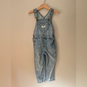 OshKosh B'gosh Light Blue Overalls with Pink Heart Accents